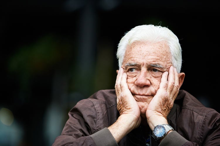 Man looking frustrated and thinking